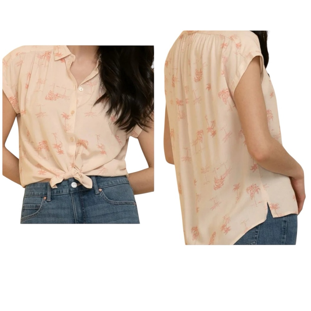 NWT Ricki's Palm Tree Collared Button Down Shirt Size XL